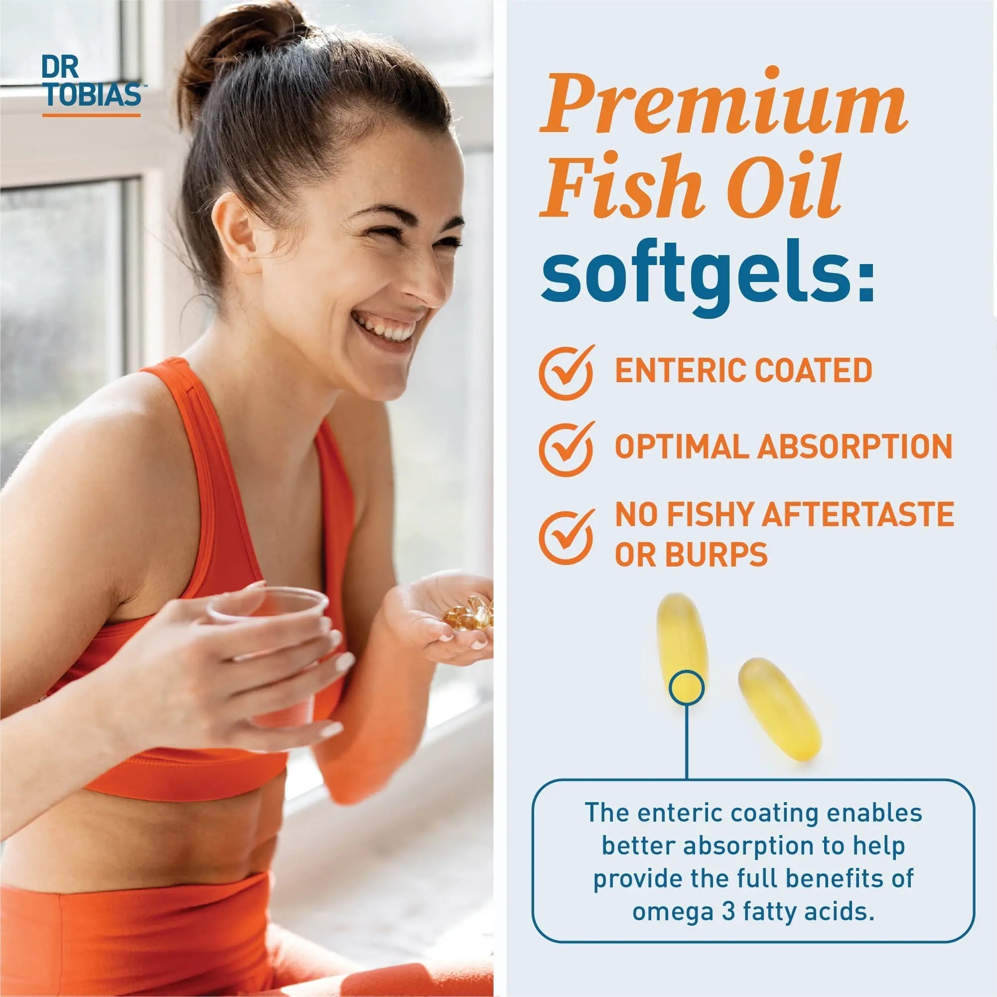 Dr. Tobias Omega 3 Fish Oil, 800 mg EPA 600 DHA Supplement for Heart, Brain & Immune - TrustMedUSA
