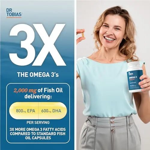 Dr. Tobias Omega 3 Fish Oil, 800 mg EPA 600 mg DHA Omega 3 Supplement for Heart - TrustMedUSA