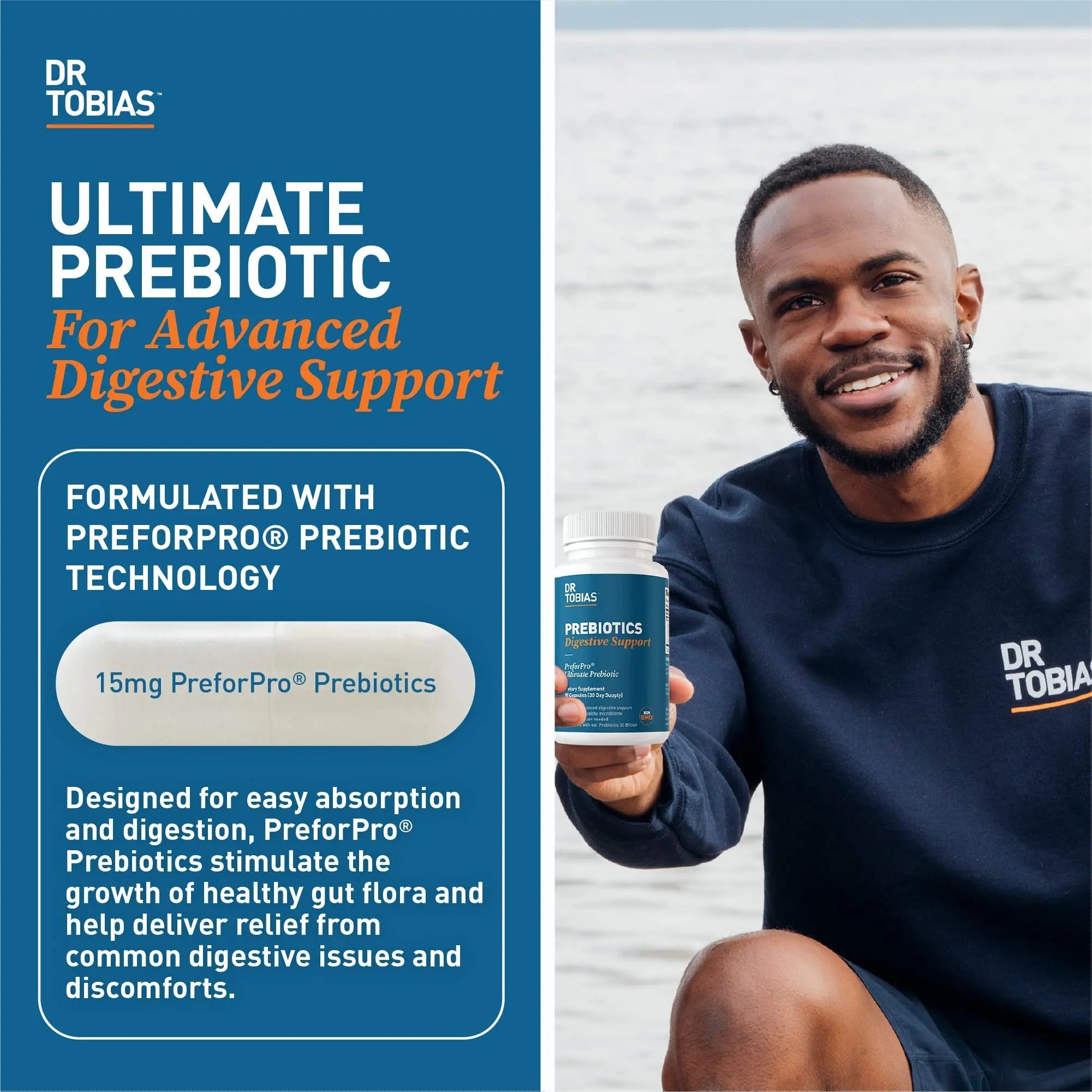 Dr. Tobias Prebiotics, Supports Digestion & Gut Health, Feed Good Probiotic Bacteria - TrustMedUSA