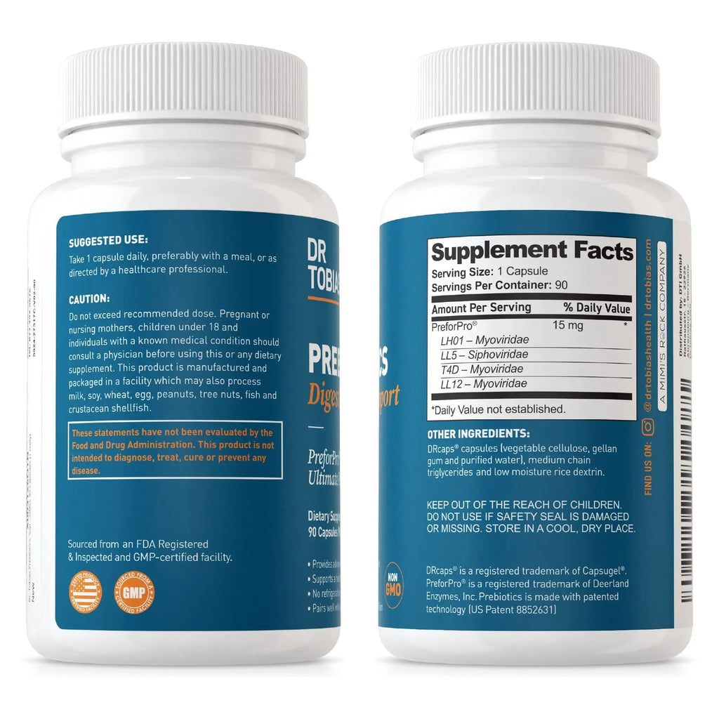 Dr. Tobias Prebiotics, Supports Digestion & Gut Health, Feed Good Probiotic Bacteria - TrustMedUSA