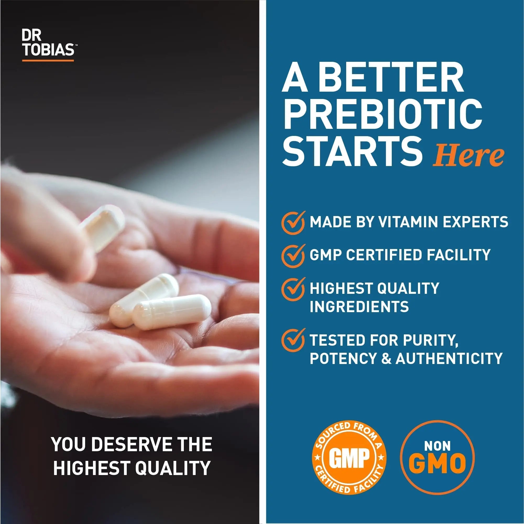 Dr. Tobias Prebiotics, Supports Digestion & Gut Health, Feed Good Probiotic Bacteria - TrustMedUSA