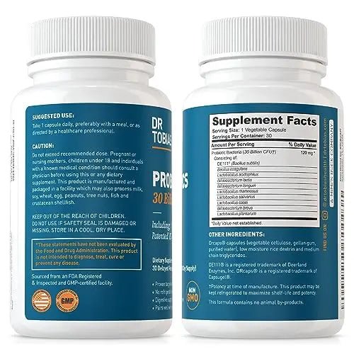 Dr. Tobias Probiotics 30 Billion, 10 Strains, 30 Billion CFU's, Targeted Release Probiotics - TrustMedUSA