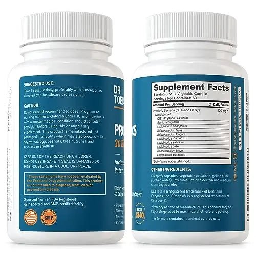 Dr. Tobias Probiotics 30 Billion, 10 Strains, 30 Billion CFU's, Targeted Release Probiotics - TrustMedUSA