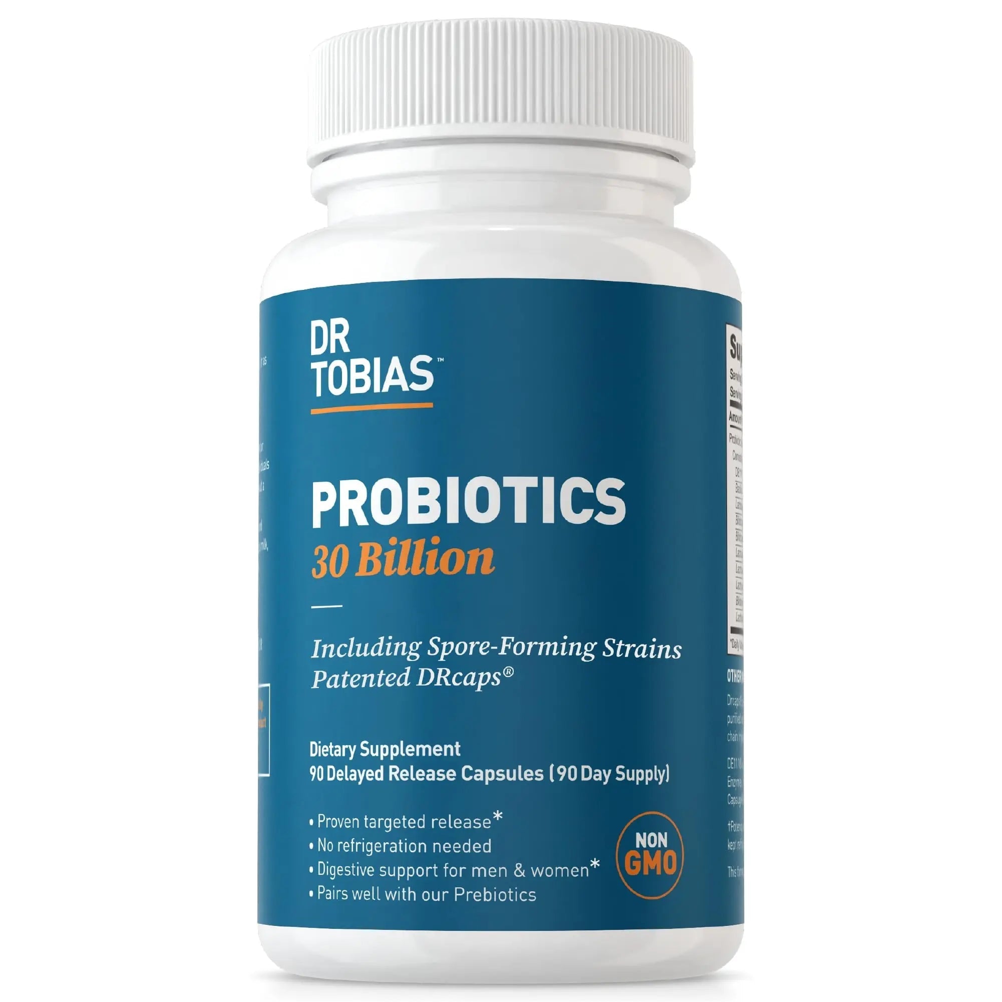 Dr. Tobias Probiotics 30 Billion, 10 Strains, 30 Billion CFU's, Targeted Release Probiotics - TrustMedUSA