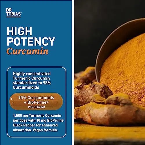 Dr. Tobias Turmeric Curcumin Supplement with BioPerine & Black Pepper, Extra Strength - TrustMedUSA