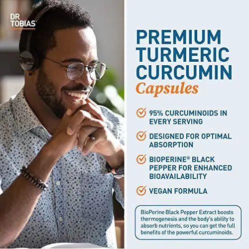 Dr. Tobias Turmeric Curcumin Supplement with BioPerine & Black Pepper, Extra Strength - TrustMedUSA