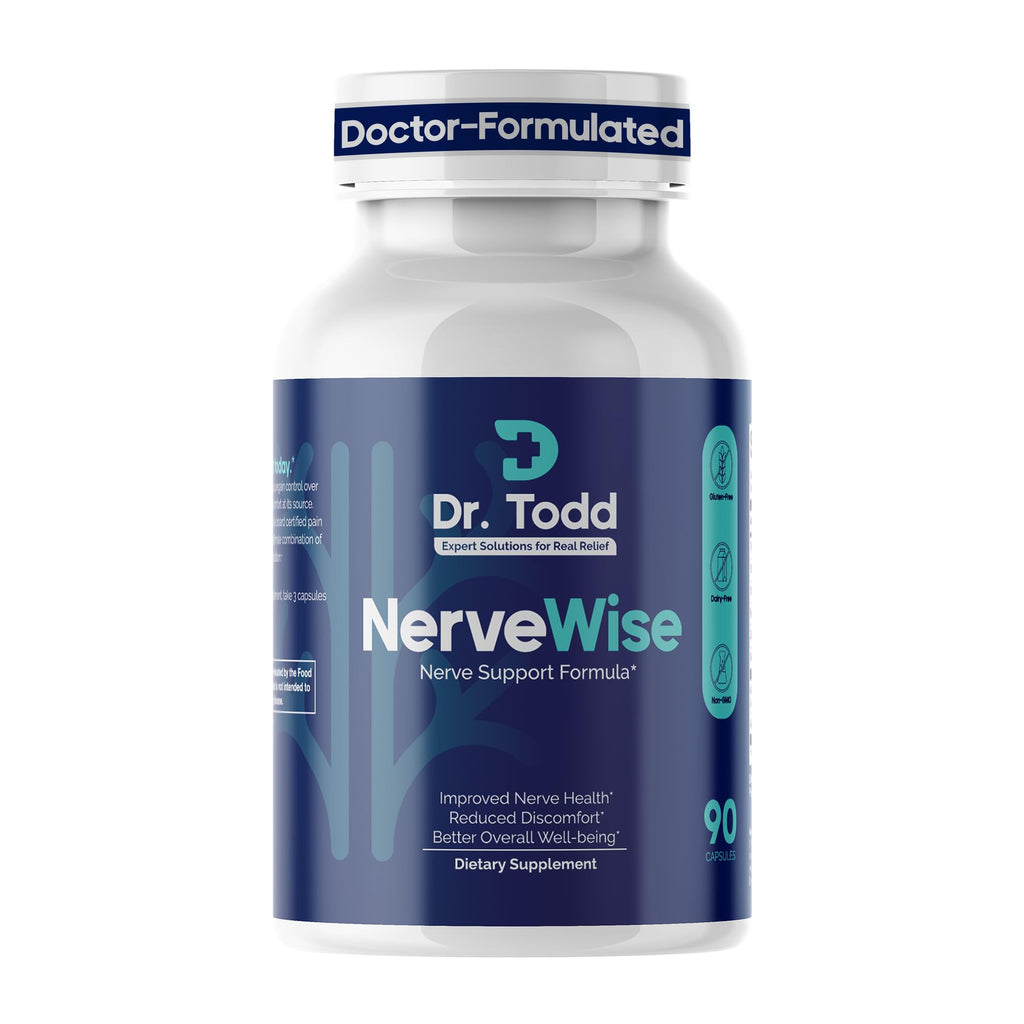 Dr. Todd NerveWise Nerve Support Supplement for Foot, Hand & Leg Comfort – Daily Formula for Healthy Nerve Function, Helps Support Nerve Balance, Body Comfort & Overall Nerve Wellness – 30 Day Supply - TrustMedUSA
