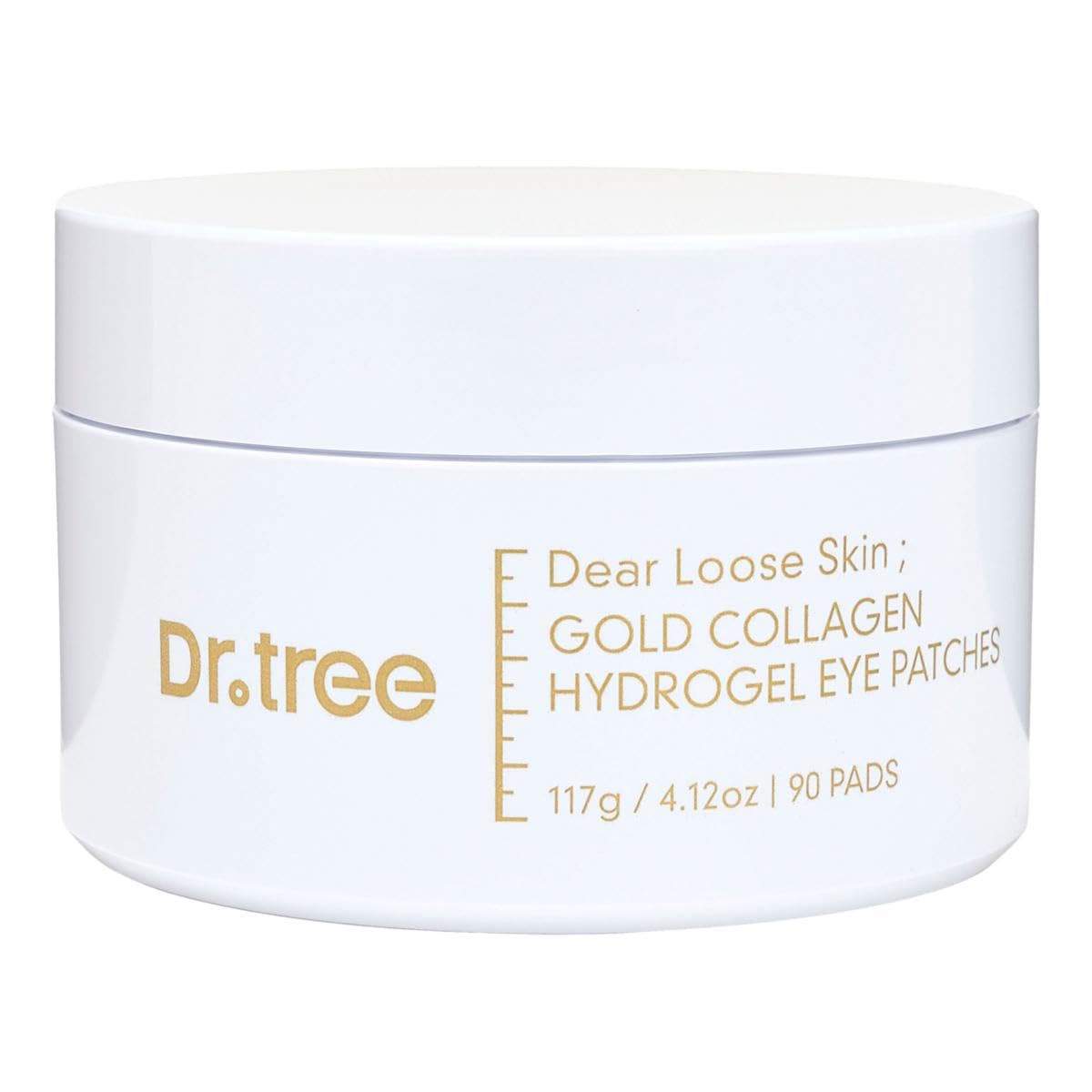 Dr. Tree 24kt Gold Collagen Hydrogel Eye Patches, with Niacinamide and Hyaluronic Acid – Hydrating Under Eye Patches For Dark Circles, Fine Lines & Puffiness - 117g / 4.12 oz (90 Pads) - Maple Wellness Supplements