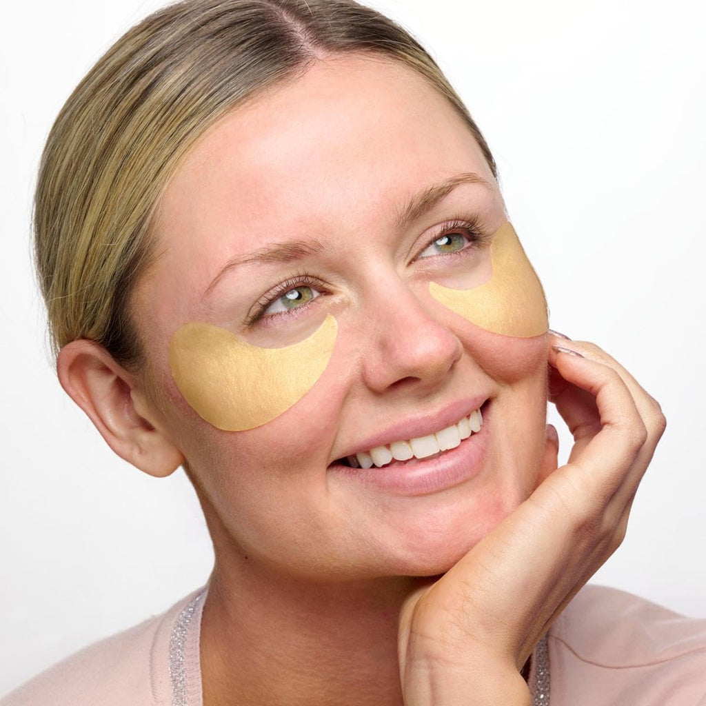 Dr. Tree 24kt Gold Collagen Hydrogel Eye Patches, with Niacinamide and Hyaluronic Acid – Hydrating Under Eye Patches For Dark Circles, Fine Lines & Puffiness - 117g / 4.12 oz (90 Pads) - Maple Wellness Supplements