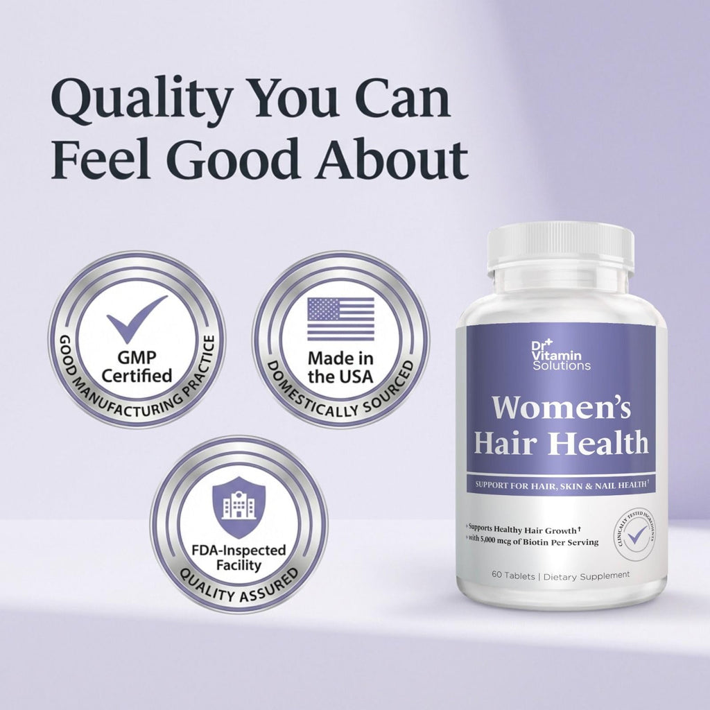 Dr Vitamin Women's Hair Health - Hair, Skin & Nails Support with Biotin & Collagen - 60 Tablets - TrustMedUSA