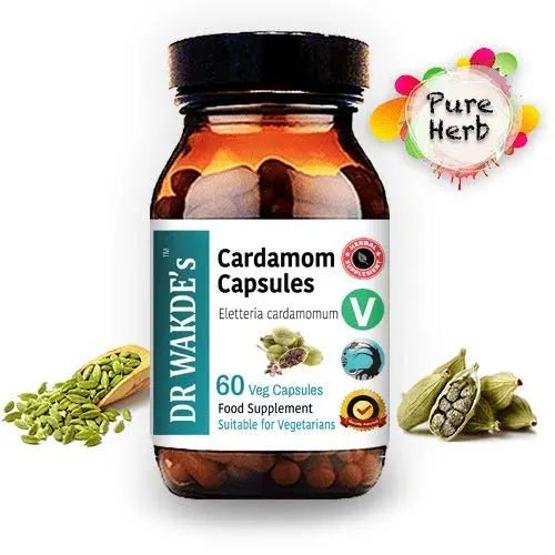 DR WAKDE'S Cardamom Capsules (60 Veg Caps, Plant-Based Supplement, Ayurvedic Herb, All Natural, Vegan) - TrustMedUSA