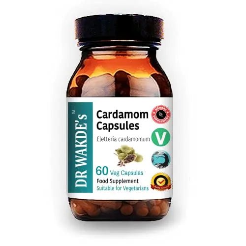 DR WAKDE'S Cardamom Capsules (60 Veg Caps, Plant-Based Supplement, Ayurvedic Herb, All Natural, Vegan) - TrustMedUSA