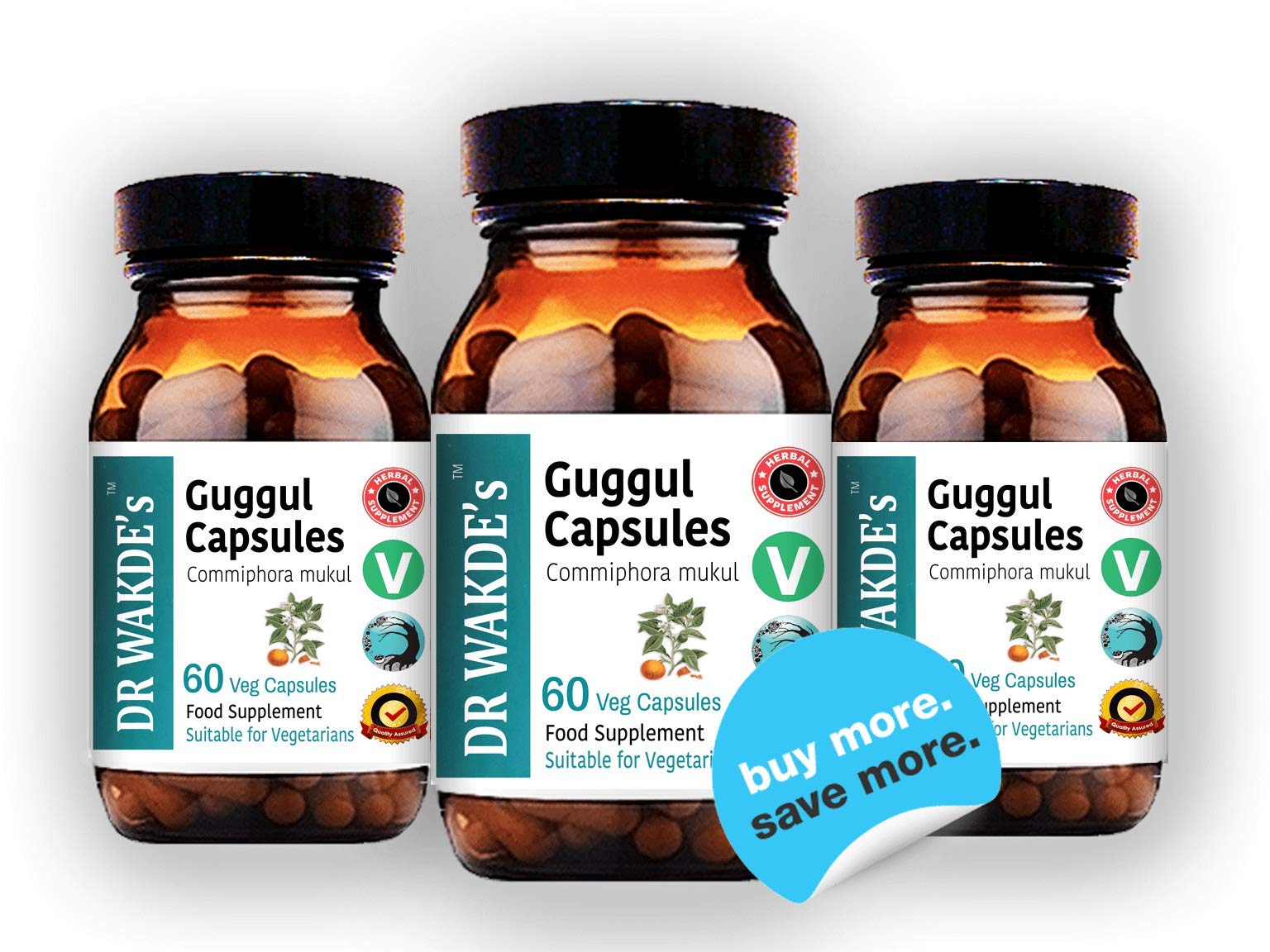 DR WAKDE'S Guggul Capsules (Mukul Myrrh, Commiphora Mukul, 60 Veg Caps, Plant-Based Supplement, Ayurvedic Herb, All Natural, Vegan) - TrustMedUSA