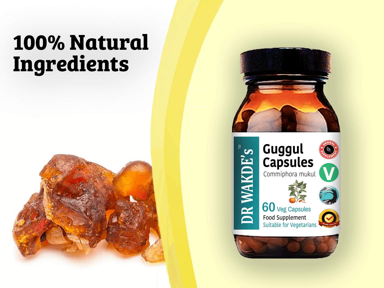 DR WAKDE'S Guggul Capsules (Mukul Myrrh, Commiphora Mukul, 60 Veg Caps, Plant-Based Supplement, Ayurvedic Herb, All Natural, Vegan) - TrustMedUSA
