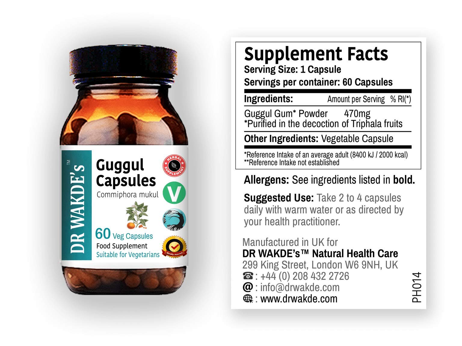 DR WAKDE'S Guggul Capsules (Mukul Myrrh, Commiphora Mukul, 60 Veg Caps, Plant-Based Supplement, Ayurvedic Herb, All Natural, Vegan) - TrustMedUSA