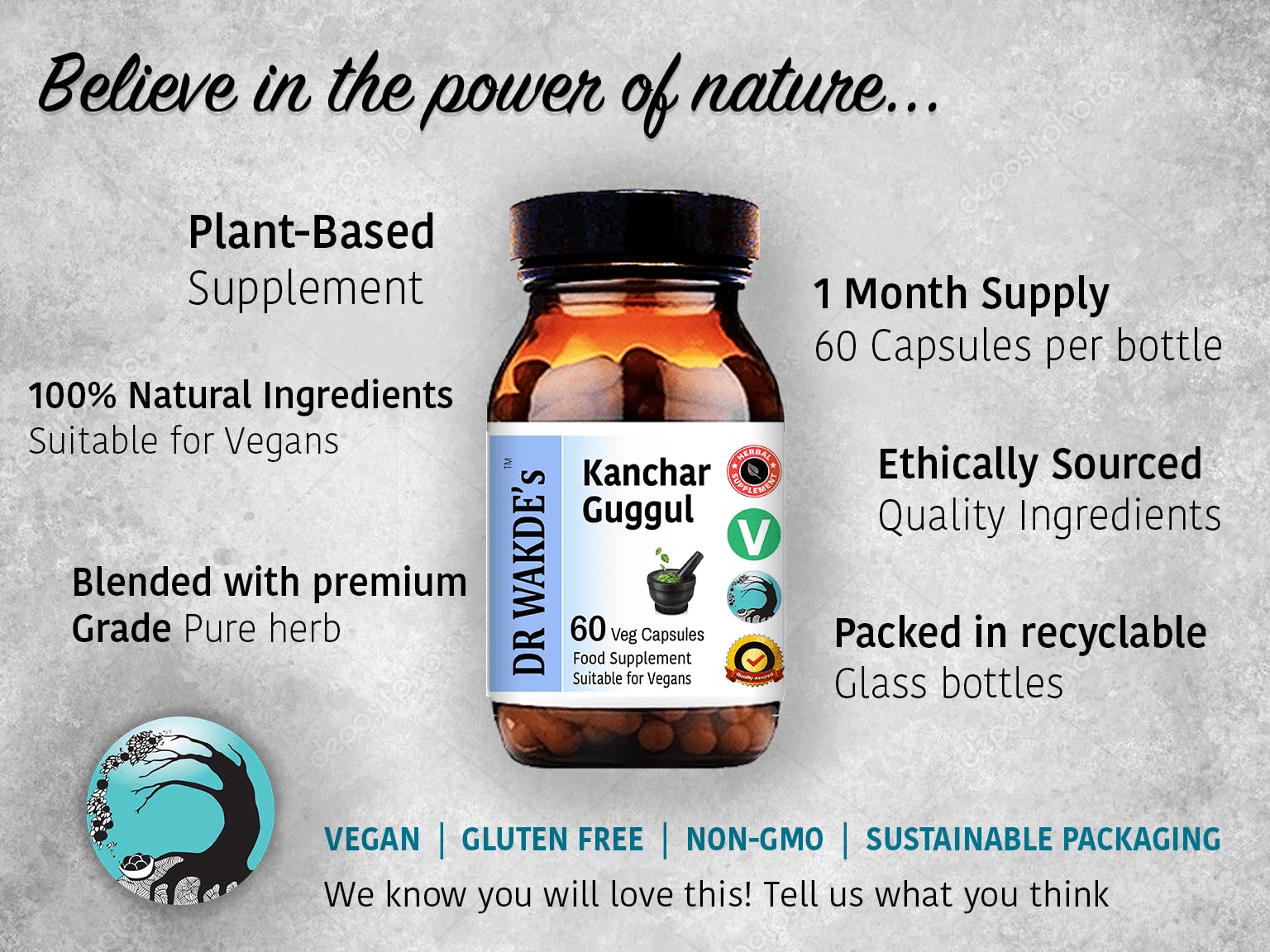 DR WAKDE's Kanchnar Guggul (60 Veg Caps, Ayurvedic Supplement, Vegan, Herbal, Natural, Made in the UK) - TrustMedUSA