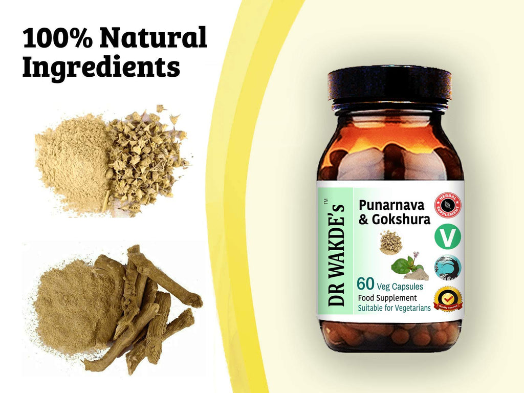 DR WAKDE's Punarnava & Gokshura Capsules (60 Veg Caps, Promotes Healthy Urinary Flush, Ayurvedic Supplement, Vegan, Herbal, All Natural, Made in UK) - TrustMedUSA