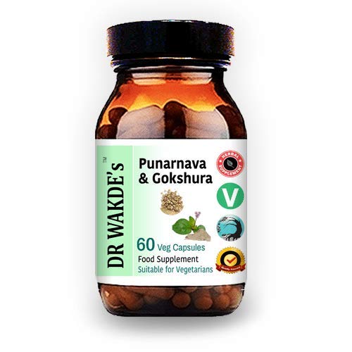 DR WAKDE's Punarnava & Gokshura Capsules (60 Veg Caps, Promotes Healthy Urinary Flush, Ayurvedic Supplement, Vegan, Herbal, All Natural, Made in UK) - TrustMedUSA