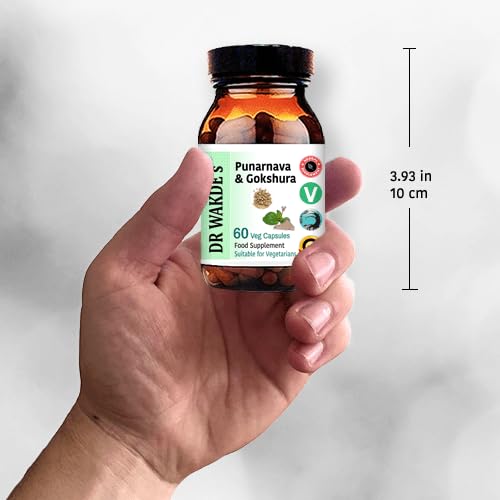 DR WAKDE's Punarnava & Gokshura Capsules (60 Veg Caps, Promotes Healthy Urinary Flush, Ayurvedic Supplement, Vegan, Herbal, All Natural, Made in UK) - TrustMedUSA