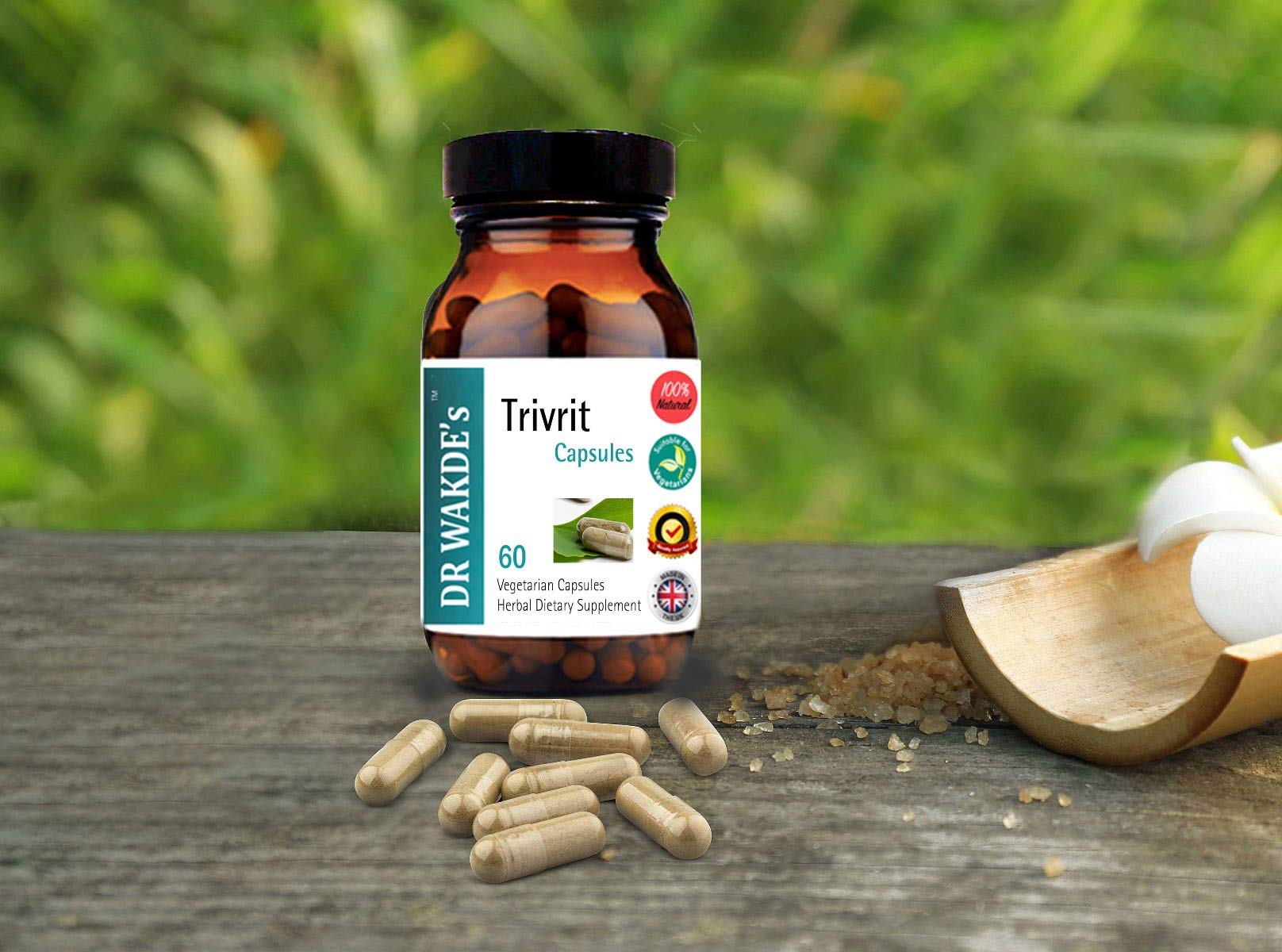 DR WAKDE'S Trivrit Capsules (Nishottar, 60 Veg Caps, Plant-Based Supplement, Ayurvedic Herb, All Natural, Vegan) - TrustMedUSA