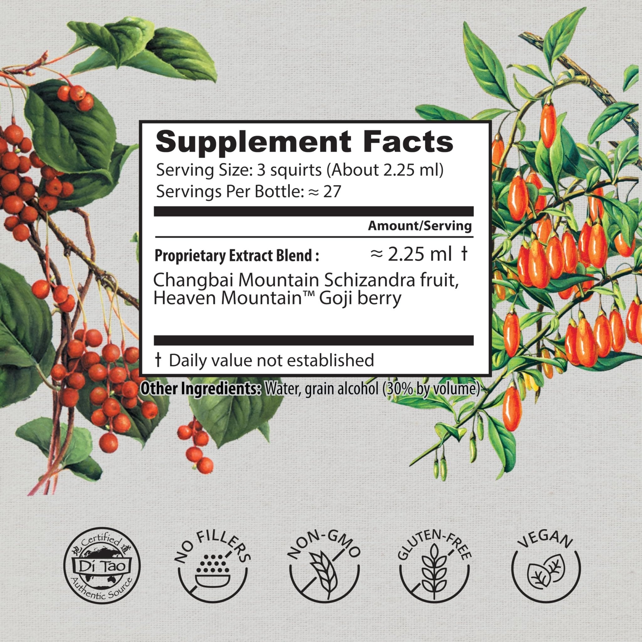 Dragon Herbs Goji Berry & Schizandra Drops • Triple Extractions • for Eye, Skin, Lung & Healthy Aging Support, Beauty Tonic • Super Potency • Fast Acting • 2 fl oz, 60 mL • Tincture Supplement - TrustMedUSA