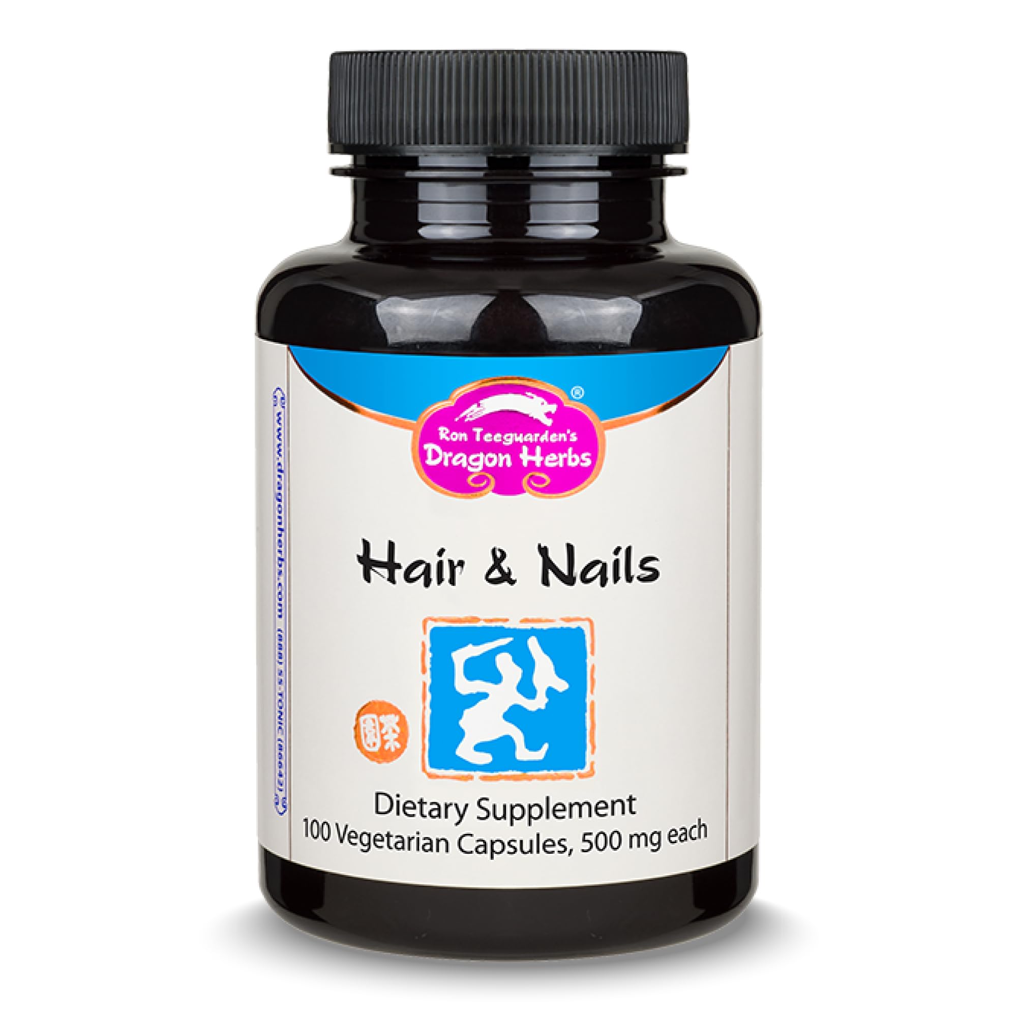 Dragon Herbs Hair and Nails | All Natural Supplement to Support Hair, Nails, Healthy Aging, and Circulation | All Natural Ingredients, Non-GMO (100 Capsules, 500 mg Per Capsule) - TrustMedUSA