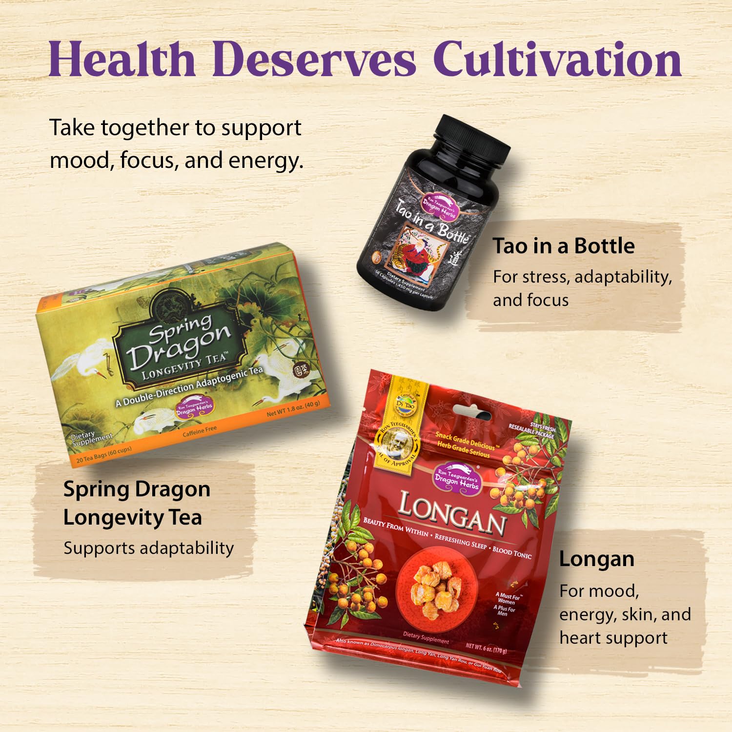 Dragon Herbs Super Adaptogen | All Natural Supplement to Support Well-Being, Mood, Immune Function, Strong Adaptive Response | All Natural Ingredients, Non-GMO (100 Capsules, 500 mg Per Capsule)” - TrustMedUSA