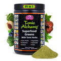 Dragon Herbs Tonic Alchemy Superfood Greens Powder with 91 Ingredients: Tonic Herbs, Ashwagandha, Mushrooms, Probiotics, Super Greens, Seaweeds, Fruits, Vegetables, Spirulina - 30 Servings - TrustMedUSA