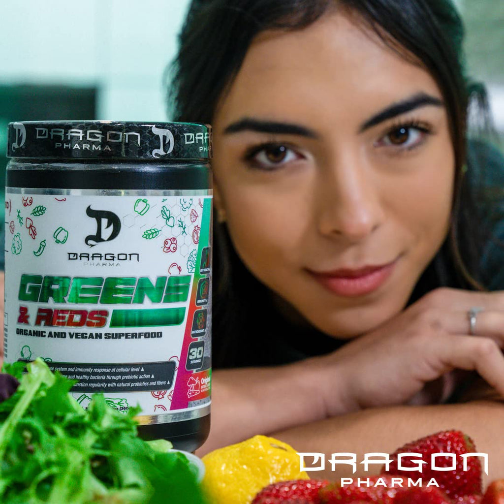 DRAGON PHARMA Greens and Reds, Over 23 Nutritious Superfoods, Reds and Vegetables, Optimal Health and Wellness (30 Servings, Original) - TrustMedUSA