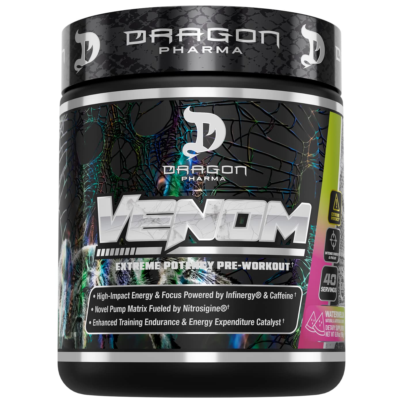 DRAGON PHARMA Venom Extreme Potency Pre-Workout, Laser Sharp Focus + Energy - TrustMedUSA