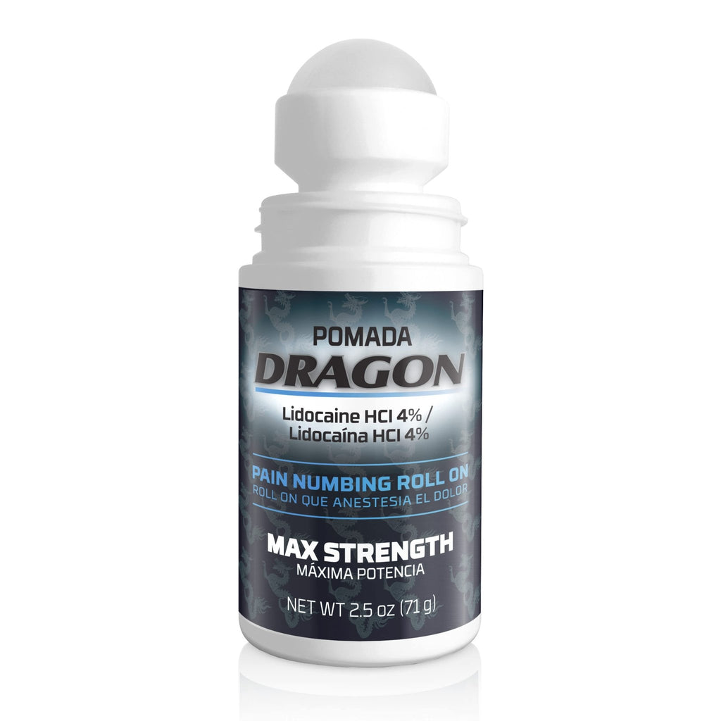 Dragon - POMADA, Maximum Strength- Pain Numbing & Long Lasting Pain Relief No Mess Applicator with Lidocaine Roll On, 2.5 oz, Pack of 3 - TrustMedUSA