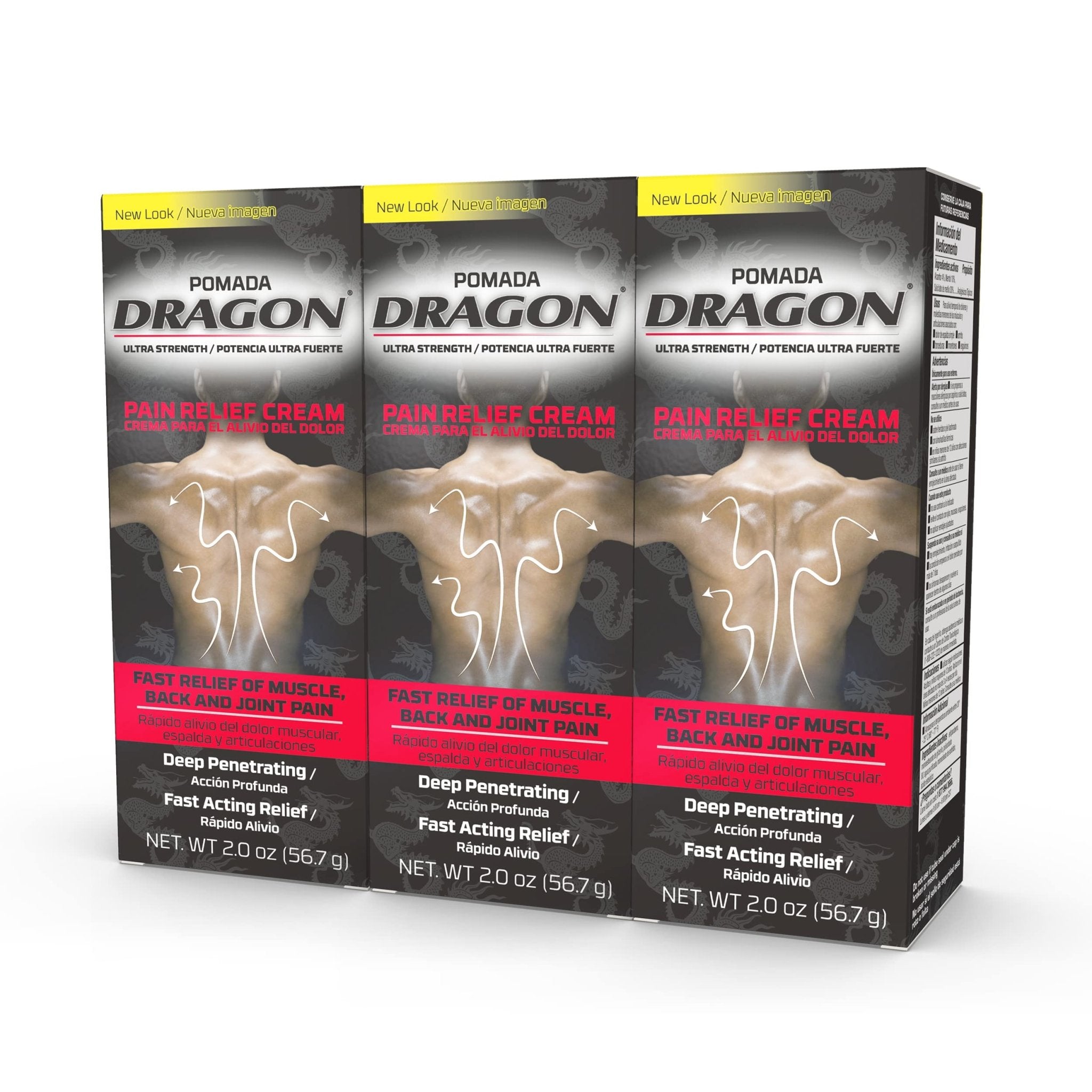 Dragon - Ultra Strength Pain Relief Cream for Muscle, Back and Joint Pain Cream, 2 Ounce (Pack of 3) - TrustMedUSA