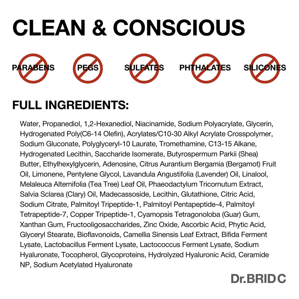 Dr.BRID C Soothing Barrier Face Serum - Instant Cooling & Calming Relief with Peptides, Cica & Microbiome, Helps Restore Barrier Resilience for Sensitive Skin, Fragrance-Free, 1.01 fl.oz. - Maple Wellness Supplements