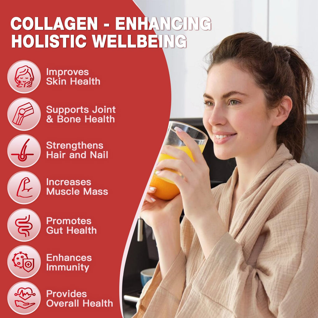 DRFOSTER Multi-Collagen-Peptide-Powder with Probiotics, 50 Servings of Hydrolyzed Collagen Peptides with Hyaluronic Acid, Biotin & Multivitamins - Supports Skin, Hair, Nails Health - Maple Wellness Supplements