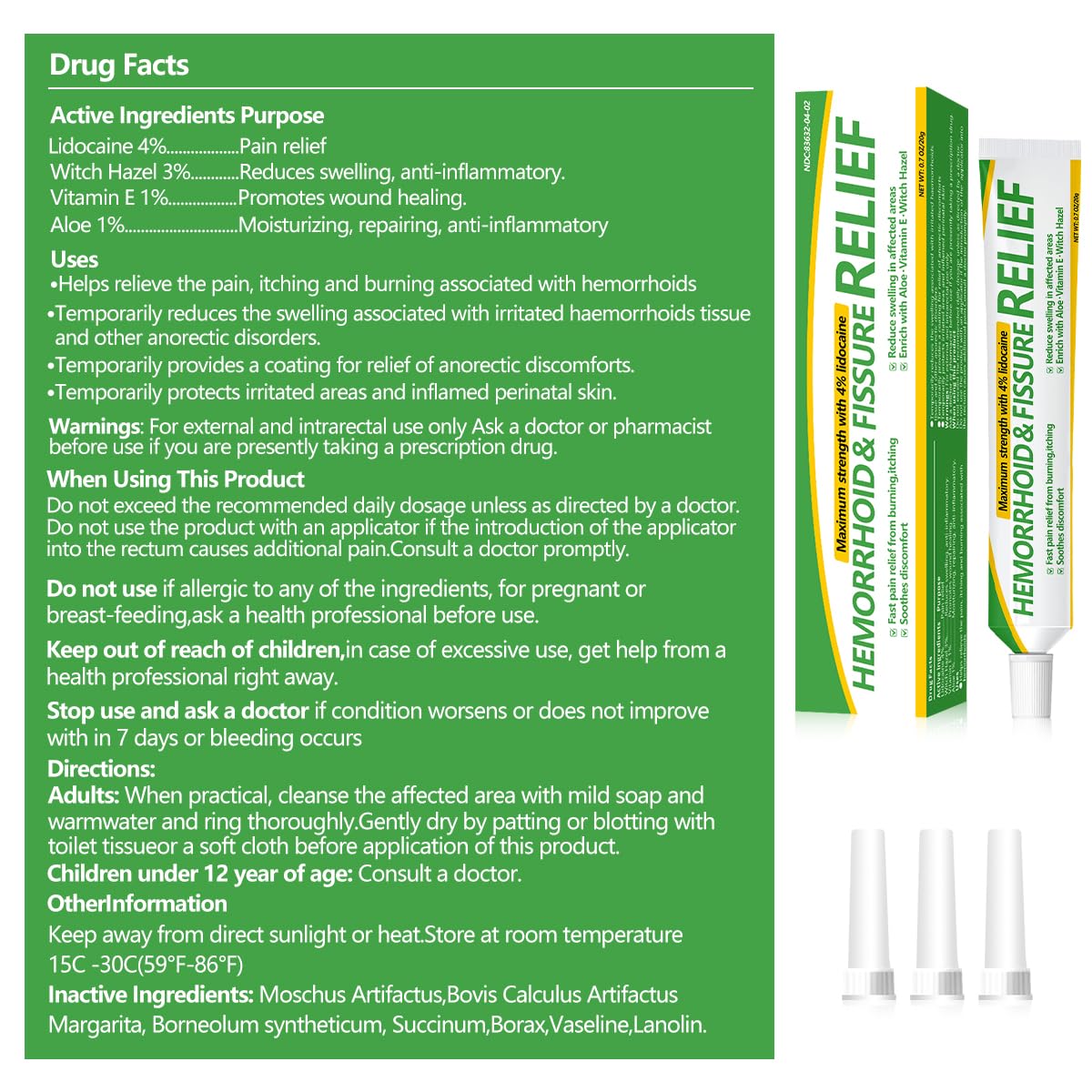 Dr.Goddyik Maximum Strength Hemorrhoid & Fissure Relief Cream Ointment with Aloe & Vitamin E - Fast Acting, Long Lasting Soothe for Itching, Burning & Fissures - TrustMedUSA