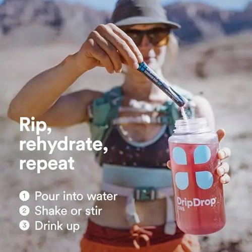 DripDrop Hydration - Electrolyte Powder Packets - Watermelon, Berry, Orange, Lemon - TrustMedUSA