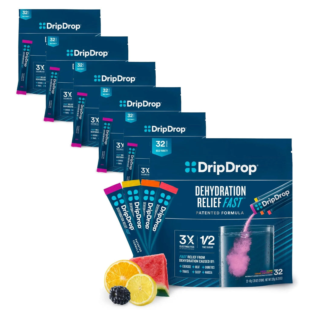 DripDrop Hydration - Electrolyte Powder Packets - Watermelon, Berry, Orange, Lemon - TrustMedUSA