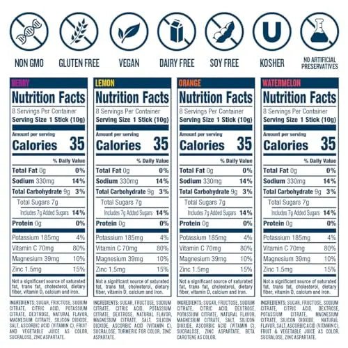 DripDrop Hydration - Electrolyte Powder Packets - Watermelon, Berry, Orange, Lemon - TrustMedUSA