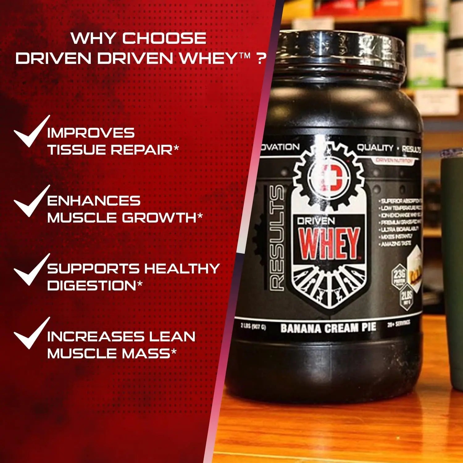 Driven WHEY- Grass Fed Whey Protein Powder: Delicious, Clean Protein Shake - TrustMedUSA