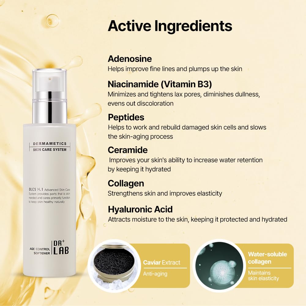 DR+LAB Age Control Softener 5.07 fl oz /150ml Moisturizing Wrinkle Care Nutrient Face Toner for Dry, Dull, Uneven Texture Skin Korean Skincare - Maple Wellness Supplements