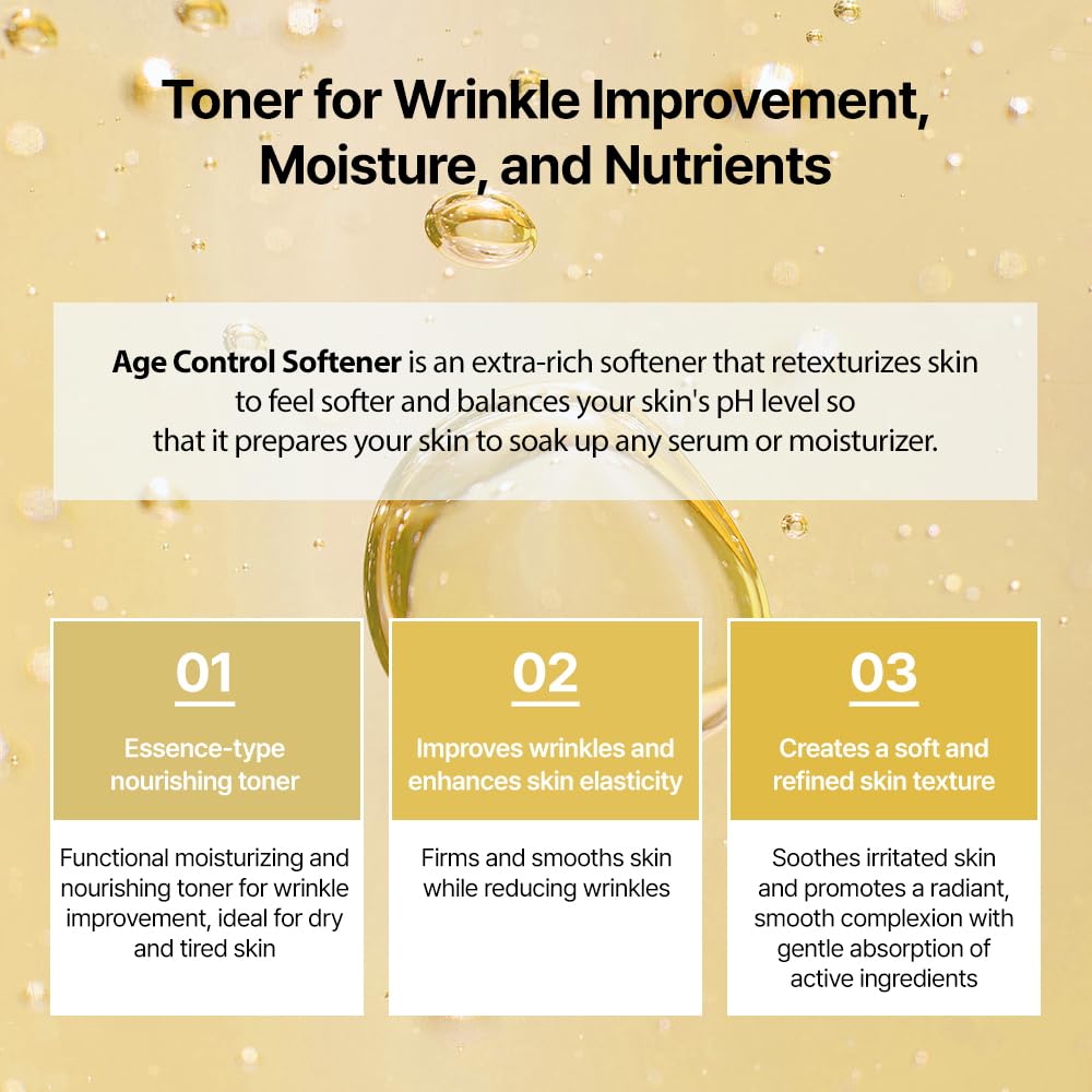 DR+LAB Age Control Softener 5.07 fl oz /150ml Moisturizing Wrinkle Care Nutrient Face Toner for Dry, Dull, Uneven Texture Skin Korean Skincare - Maple Wellness Supplements