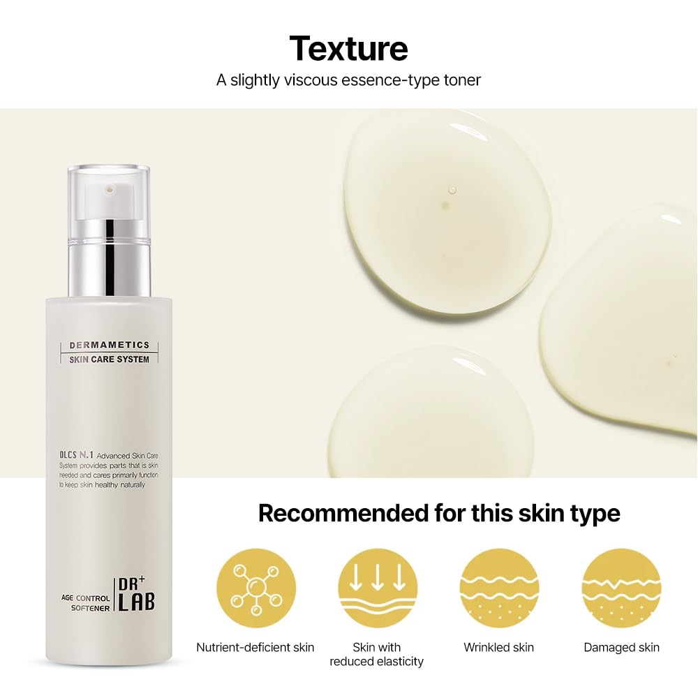 DR+LAB Age Control Softener 5.07 fl oz /150ml Moisturizing Wrinkle Care Nutrient Face Toner for Dry, Dull, Uneven Texture Skin Korean Skincare - Maple Wellness Supplements