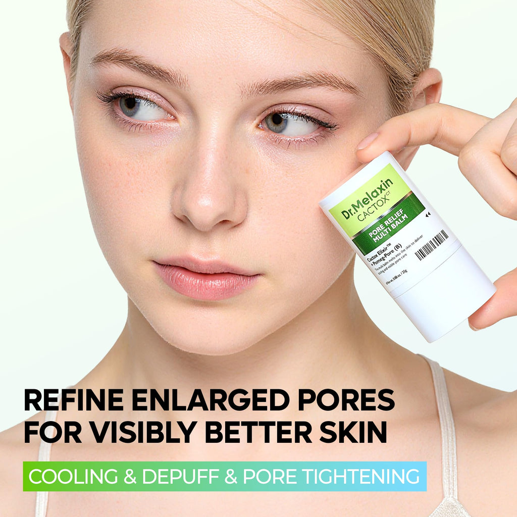 Dr.Melaxin Cactox Pore Relief Multi Balm Stick – Zinc PCA & ADENOSINE Cooling & De-Puffing Face Balm for Enlarged Pores & Puffy Skin, Pore Minimizing with Cactus Extract, Korean Skincare, 0.88 oz - Maple Wellness Supplements
