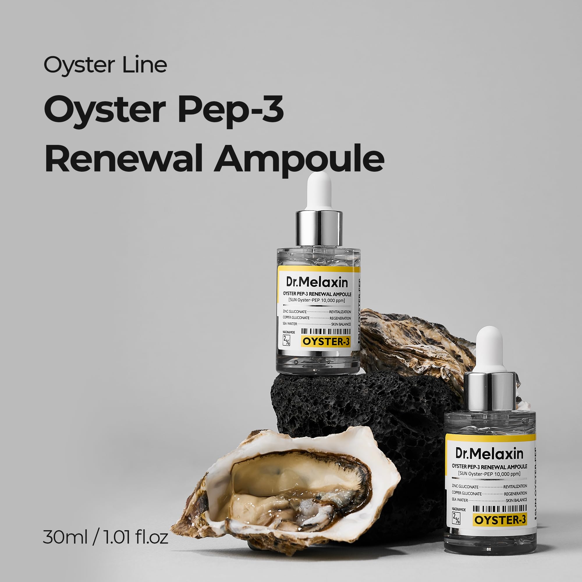 Dr.Melaxin Oyster Pep3 Renewal Ampoule for Plumping, Anti Aging, Hydrating Face | Visibly Smooth and Glowy Skin, Korean Skincare, 1.01 fl oz(30ml) - Maple Wellness Supplements