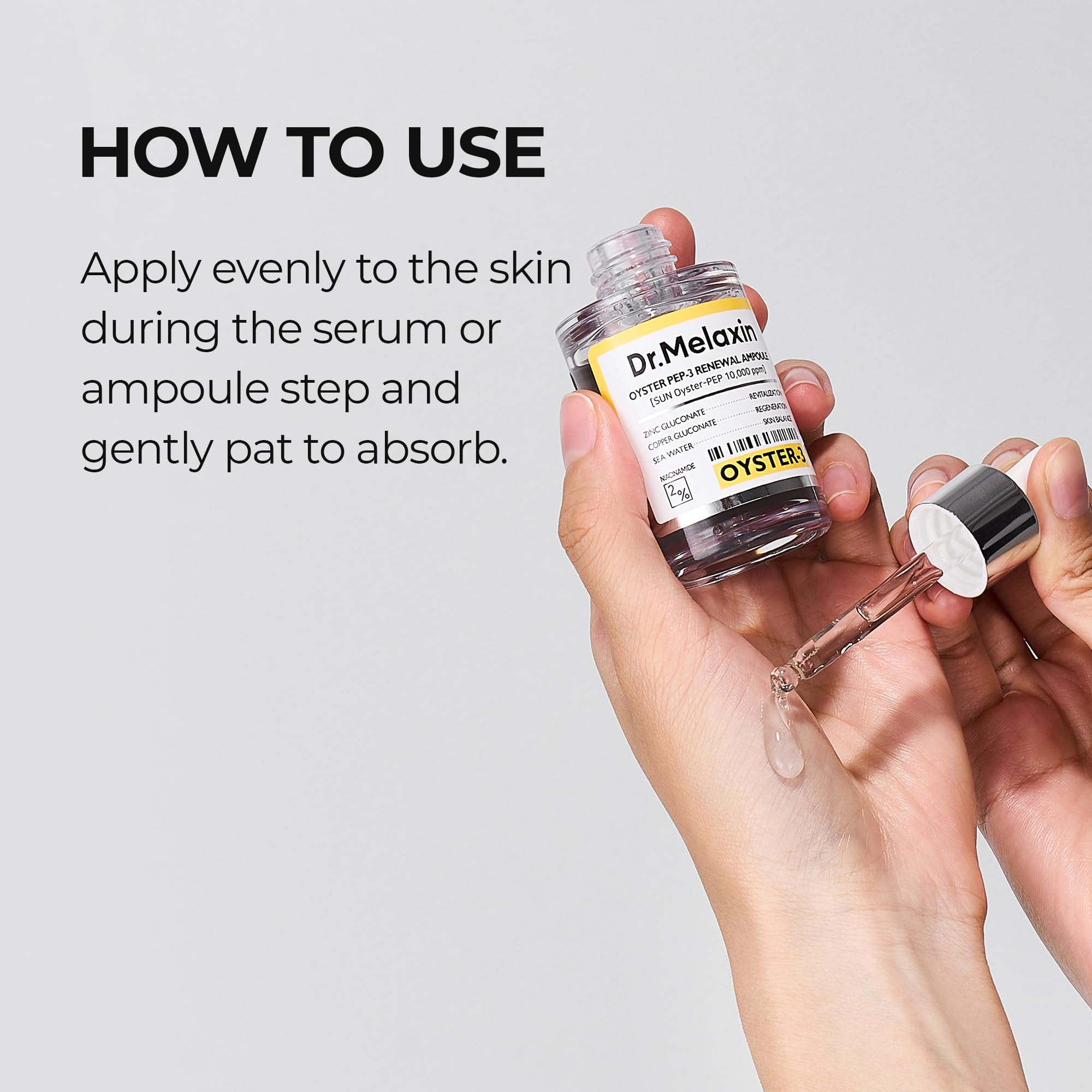 Dr.Melaxin Oyster Pep3 Renewal Ampoule for Plumping, Anti Aging, Hydrating Face | Visibly Smooth and Glowy Skin, Korean Skincare, 1.01 fl oz(30ml) - Maple Wellness Supplements
