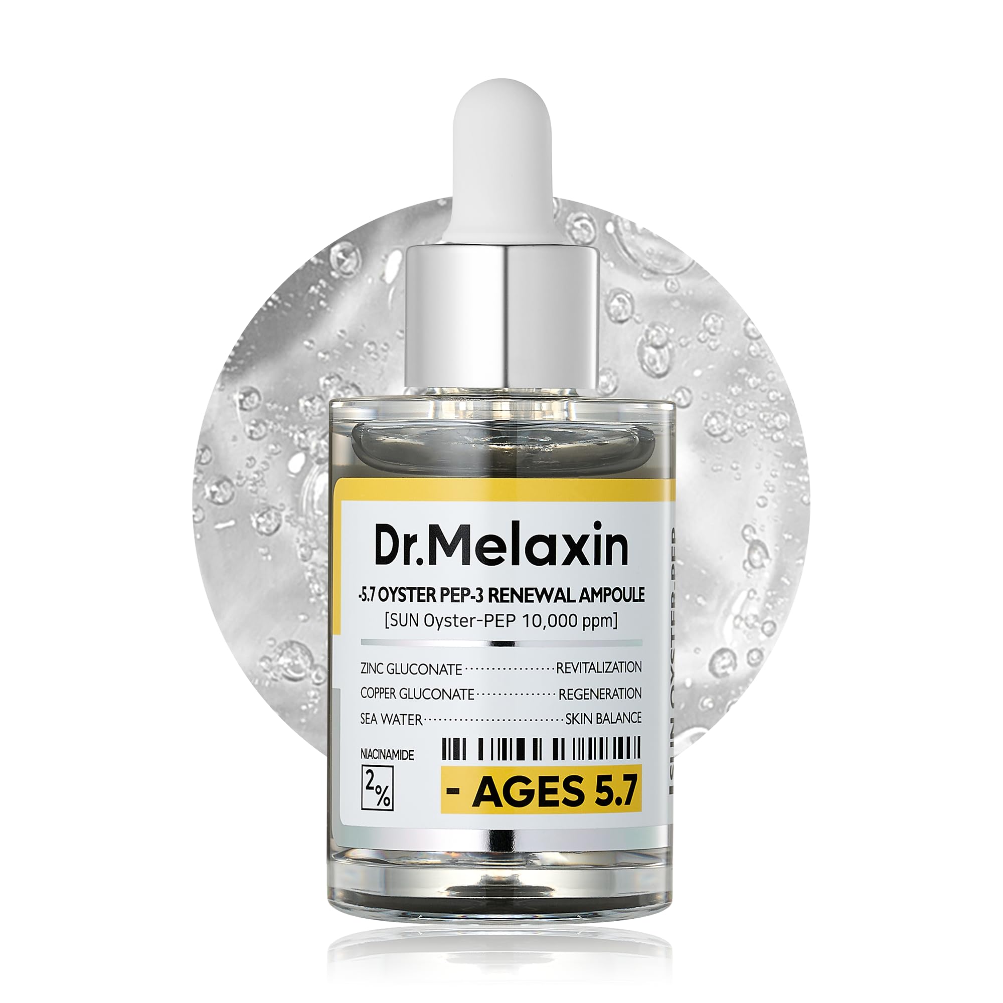 Dr.Melaxin Oyster Pep3 Renewal Ampoule for Plumping, Anti Aging, Hydrating Face | Visibly Smooth and Glowy Skin, Korean Skincare, 1.01 fl oz(30ml) - Maple Wellness Supplements