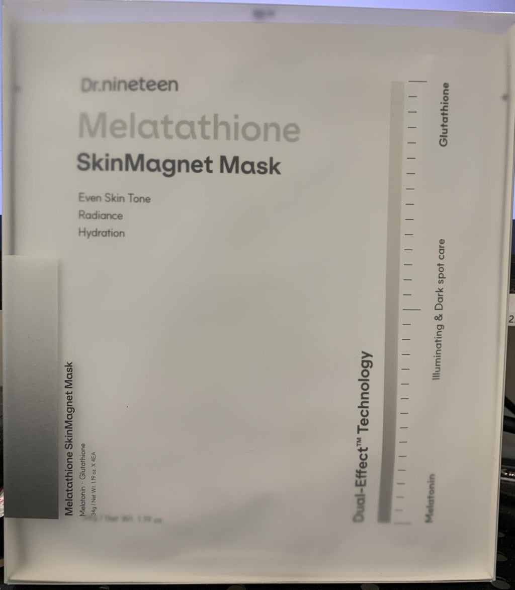 Dr.nineteen Melatathione Skin Magnet Hydrogel Mask | Melatonin + Glutathione + Vitamin Complex | Radiant & Even-Looking Skin Appearance | Korean Hydrogel Face Mask - Maple Wellness Supplements