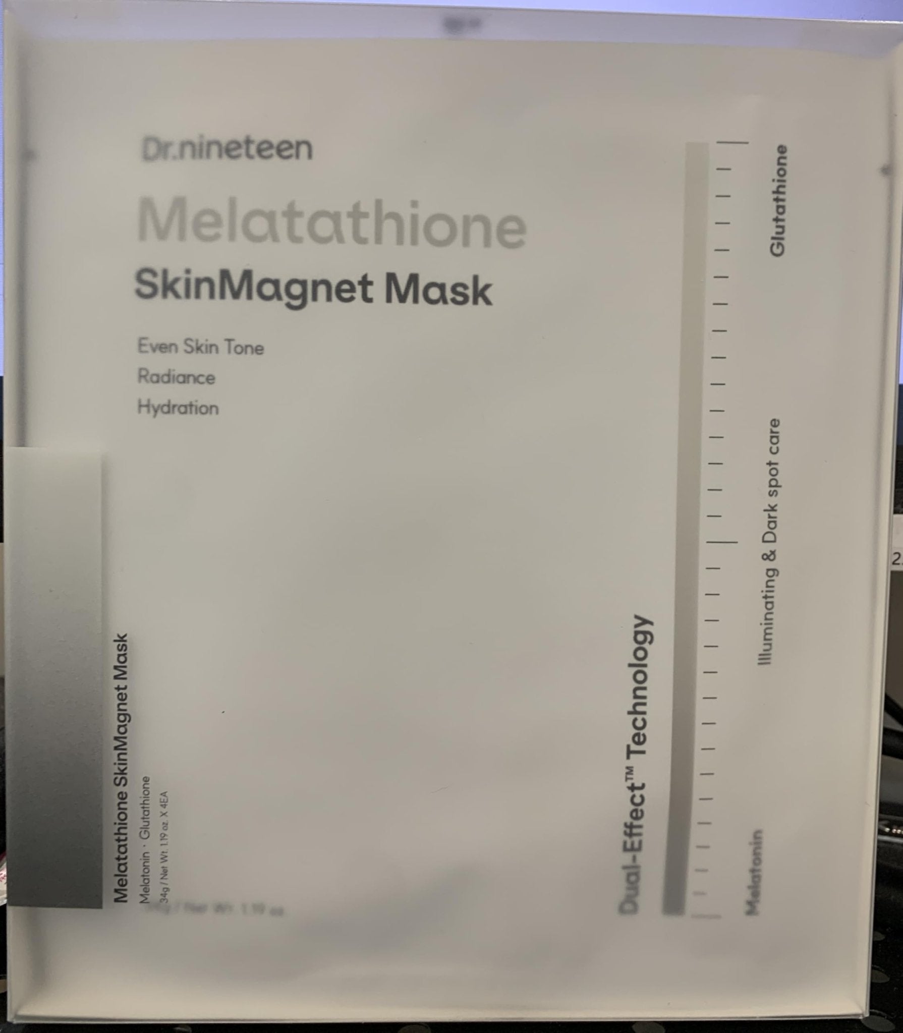 Dr.nineteen Melatathione Skin Magnet Hydrogel Mask | Melatonin + Glutathione + Vitamin Complex | Radiant & Even-Looking Skin Appearance | Korean Hydrogel Face Mask - Maple Wellness Supplements