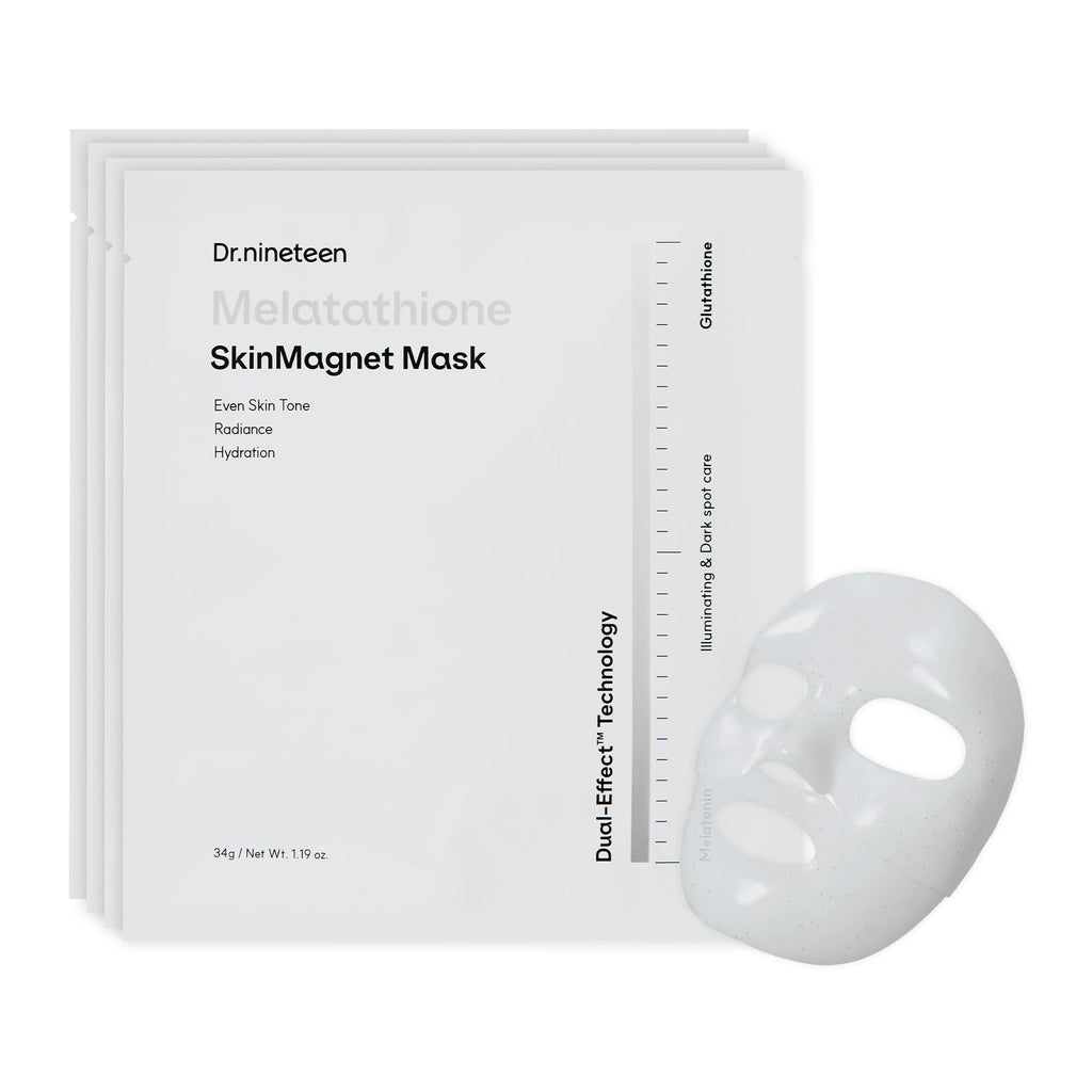 Dr.nineteen Melatathione Skin Magnet Hydrogel Mask | Melatonin + Glutathione + Vitamin Complex | Radiant & Even-Looking Skin Appearance | Korean Hydrogel Face Mask - Maple Wellness Supplements