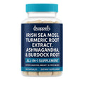 Droppels Irish Sea Moss Capsules with Turmeric Root, Ashwagandha, Black Pepper & Burdock Root – Natural Mineral Blend for Immune, Digestion, Joint & Energy Support – Vegan, Non-GMO – 60 Capsules - TrustMedUSA